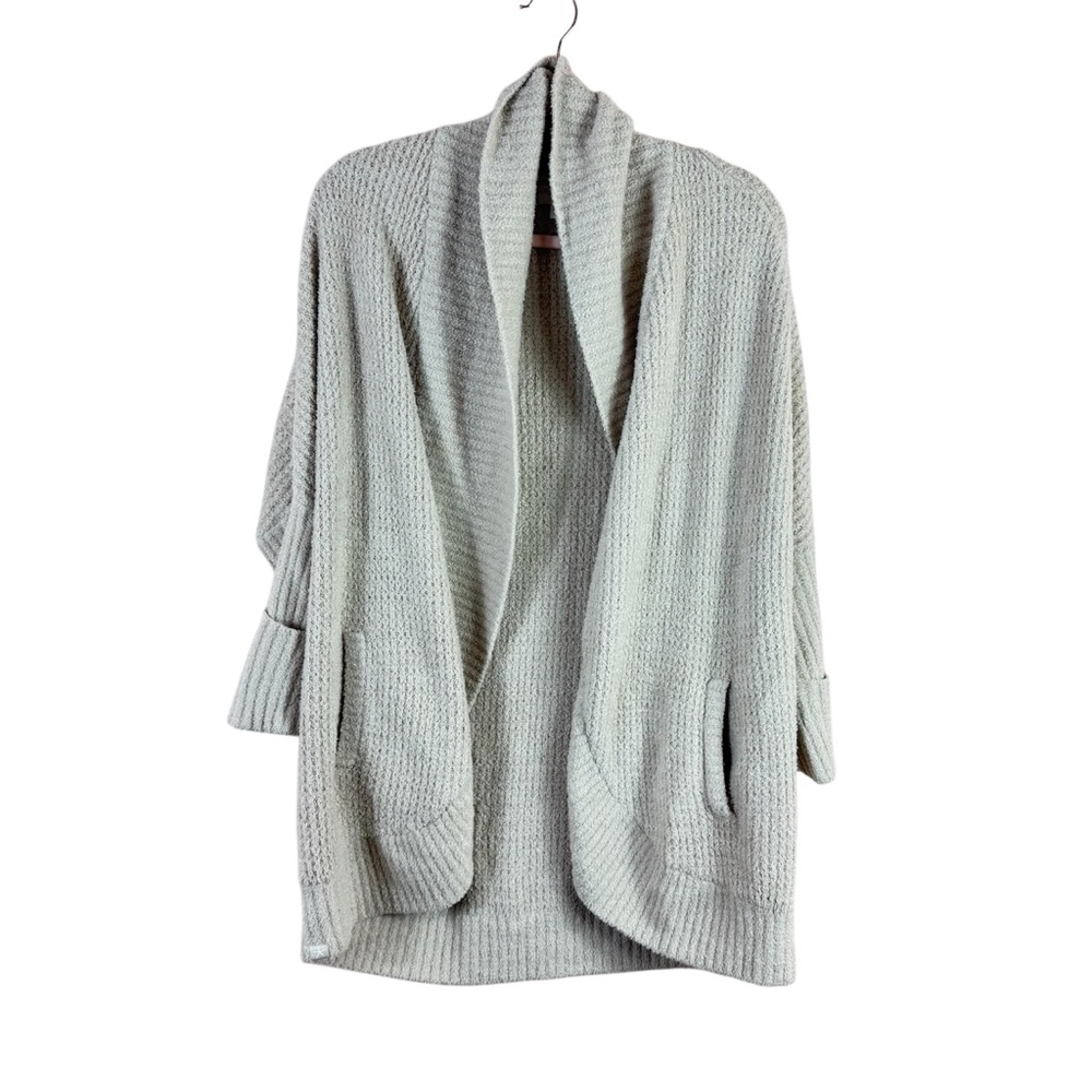 BAREFOOT DREAMS womens S/M cozychic lite pale pink open front cardigan sweater